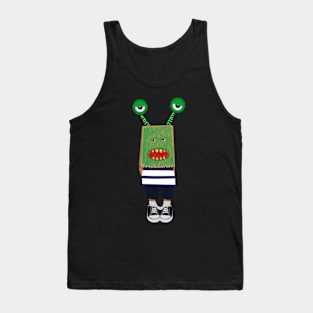 Halloween Costume | Kid with Bag on his Head Tank Top